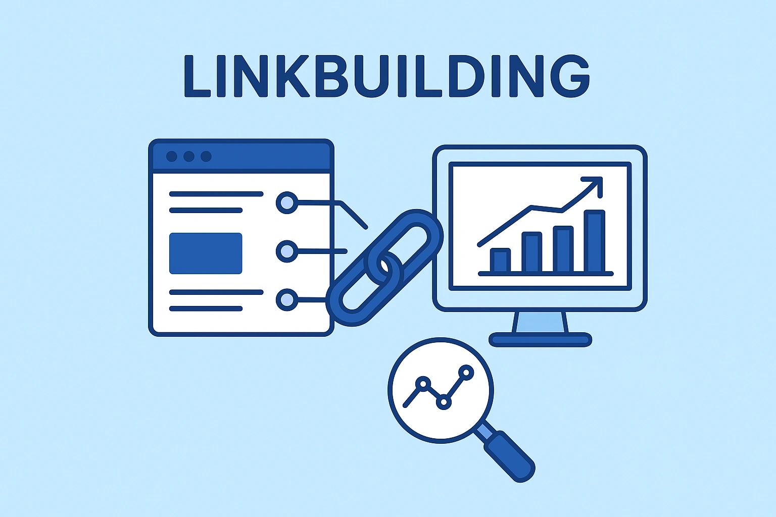 image showing a illustration of linkbuilding on a wordpress website