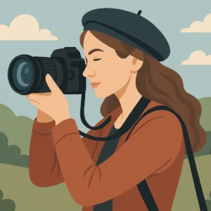 Dame der tager billede hun kommer fra fotonille.dk der er en wordpress hjemmeside