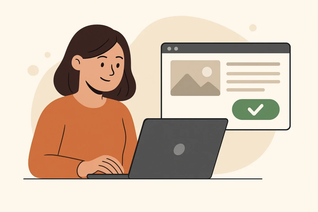 image of a lady writting on af wordpress homepage telling What does a new website cost?